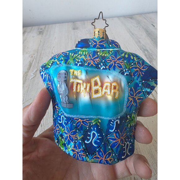 Radko vintage tiki bar Hawaiian shirt ornament glass Xmas tree - Picture 4 of 8